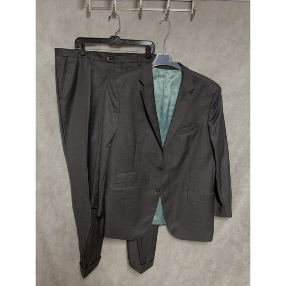 Oliver Wicks Suit Men 42R Bespoke 2B Italy Wool Super 140 Surgeon Cuff 39X33 Pnt